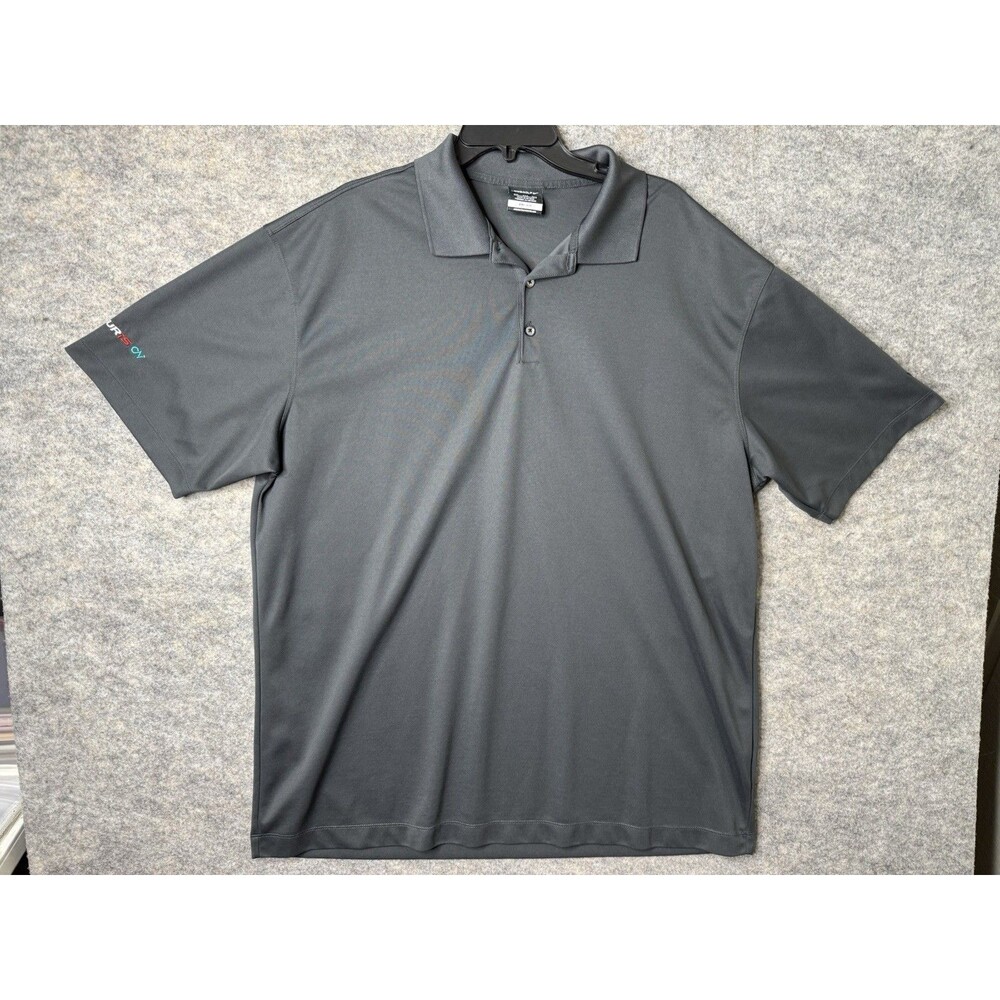 Nike Polo Shirt Mens XXL Charcoal Gray Lightweight Casual Golf Dri Fit Soft